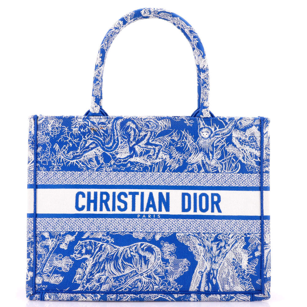 Christian Dior Medium Book Tote Embroidered Canvas